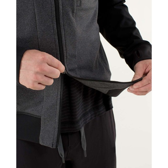 Lululemon Post Gravity Jacket Full Zip Heathered Black Gray Men's Size Large - Picture 9 of 16